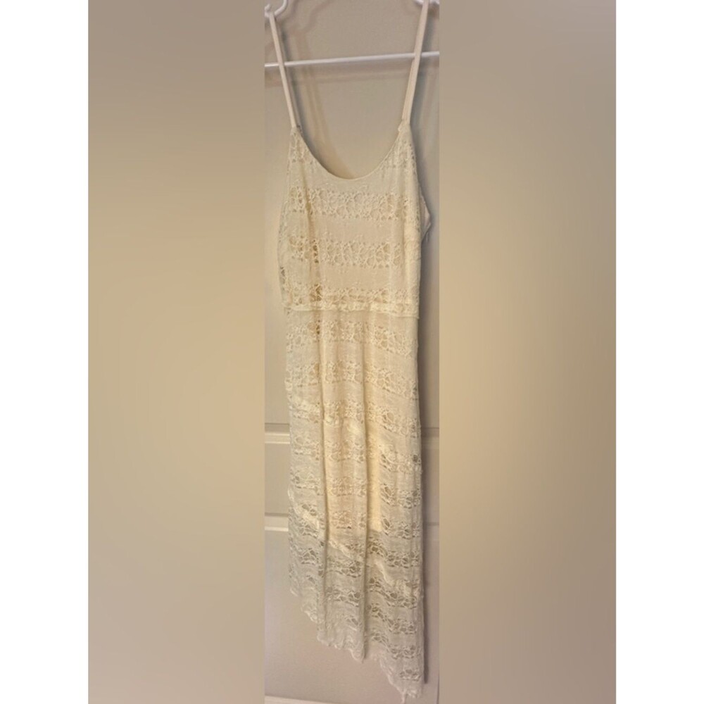 Rebellion Again Eggshell Spaghetti Strap Midi Lined Dresss Junior's Sz Med